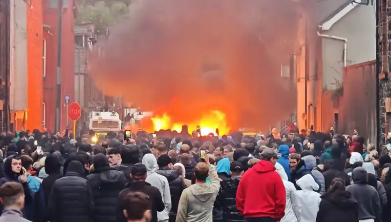 Kuzey İrlanda'da Cinsel Saldırı Protestosu: Olaylar Kızıştı ve Evler Alev Alev!